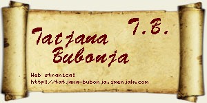 Tatjana Bubonja vizit kartica